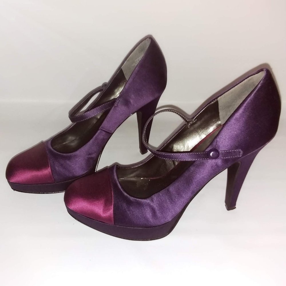 Nine West NWVASCA Satin Look Heels Size 7.5 - Picture 1 of 7